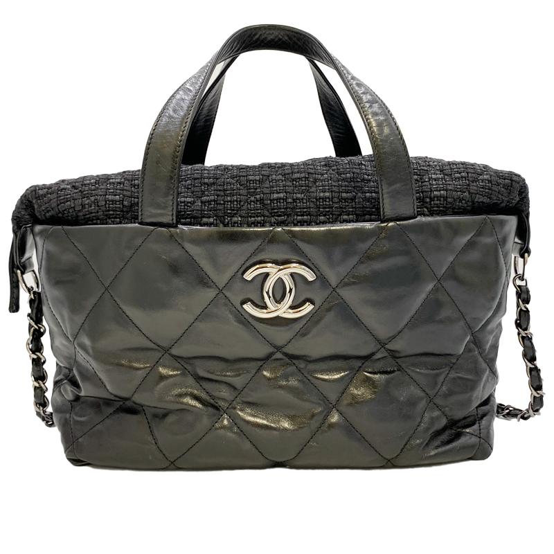 CHANEL シャネル ポートベロー 2WAYハンドバッグ ブラック レザー  