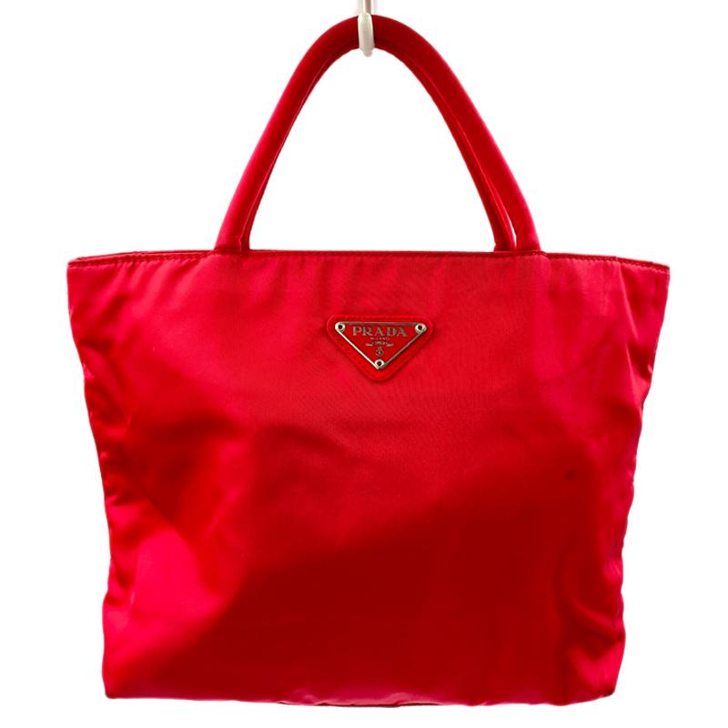PRADA プラダ ナイロンハンドバッグ B6245 レッド 中古AB【辻屋質店 