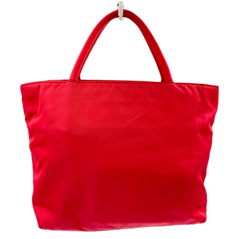 PRADA プラダ ナイロンハンドバッグ B6245 レッド 中古AB【辻屋質店 