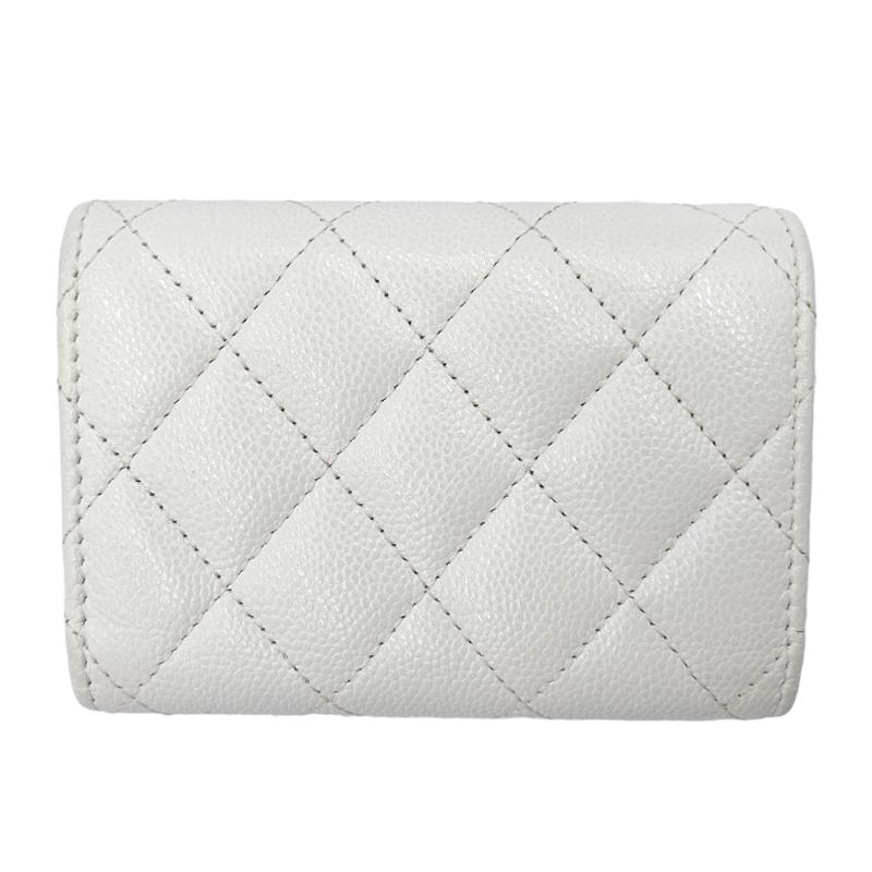 マトラッセ 中古AB CHANEL シャネル 3つ折財布 フラップウォレット