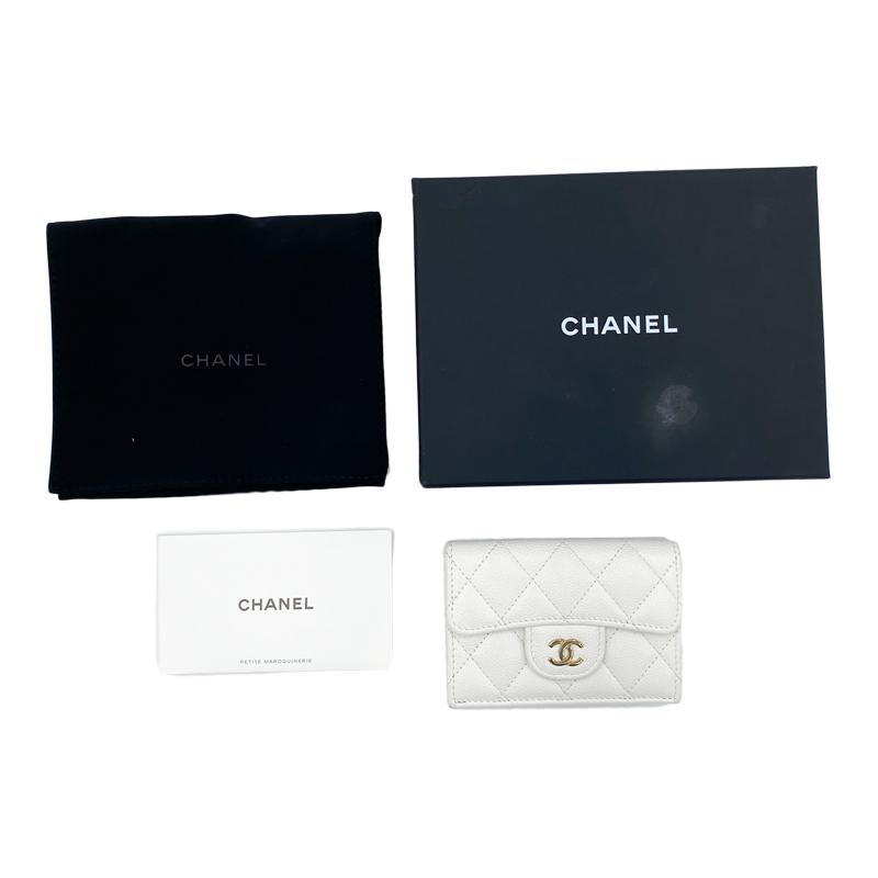 マトラッセ 中古AB CHANEL シャネル 3つ折財布 フラップウォレット