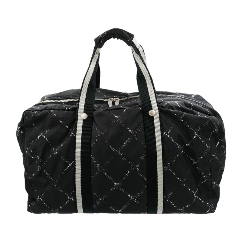 CHANEL 中古A シャネル 旧トラベルライン ボストンバッグ ブラック