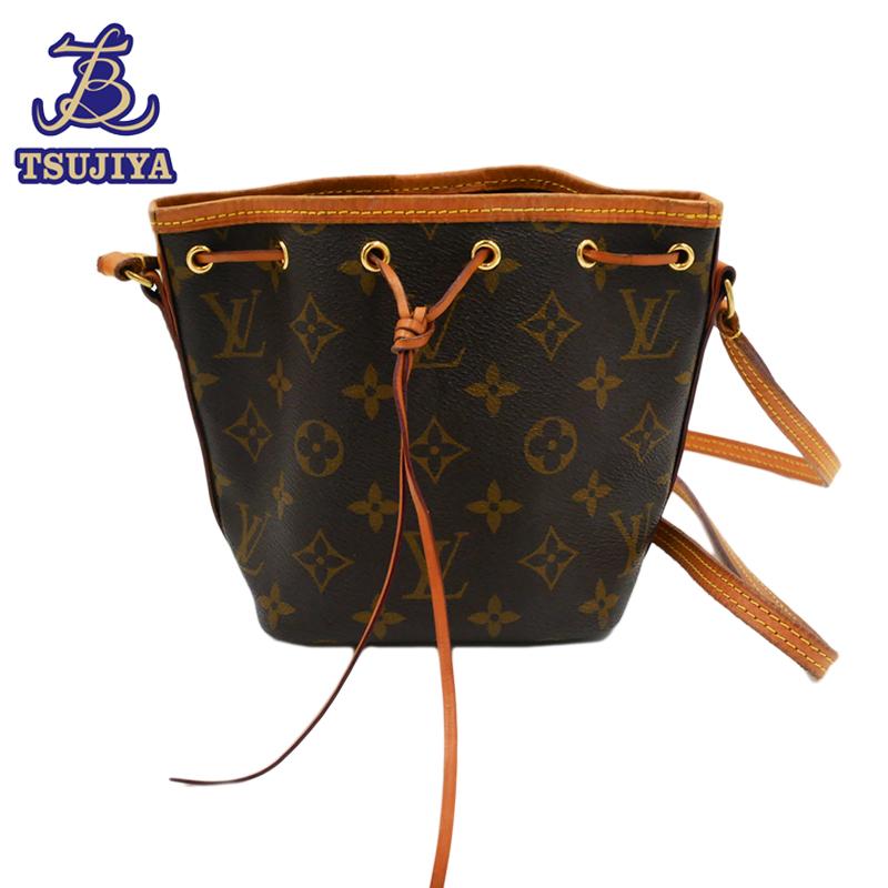 【中古】LOUIS VUITTON ルイ ヴィトン ナノ ノエ ショルダーバッグ 斜め掛け モノグラム ヌメ革 レザー ブラウン ゴールド金具 M41346 SR0211 レディース 【ブランドギャラリー東心斎橋店】 LOUIS VUITTON（ルイ・ヴィトン） （未使用 展示品）ルイ ヴィトン