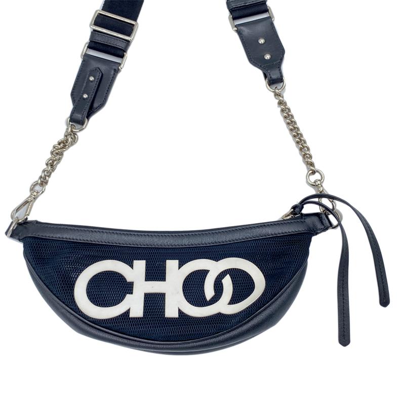 JIMMY CHOO ジミーチュウ ボディバッグ ショルダー ロゴ ブラック JIMMY CHOO（ジミーチュウ） 中古AB JIMMYCHOO ボディバッグ