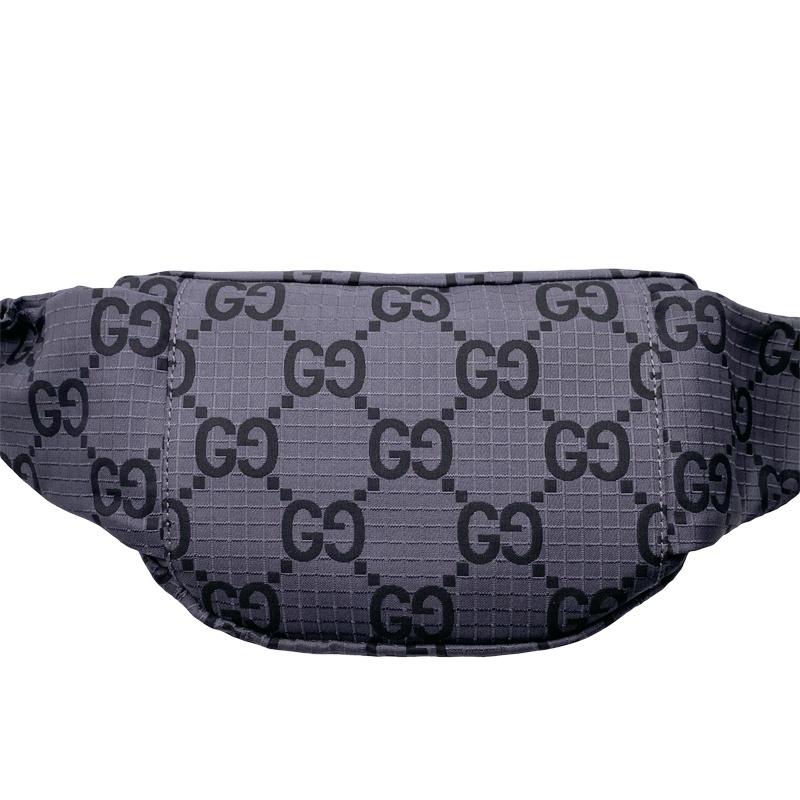 GUCCI ボディバッグ グレー GG グッチ バッグ レディース メンズ GGポリエステル ベルトバッグ