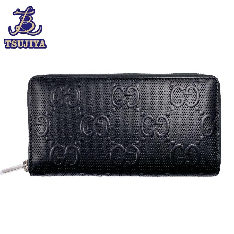 GUCCI（グッチ） 美品 中古A GUCCI GGエンボス 長財布 625558 ブラック