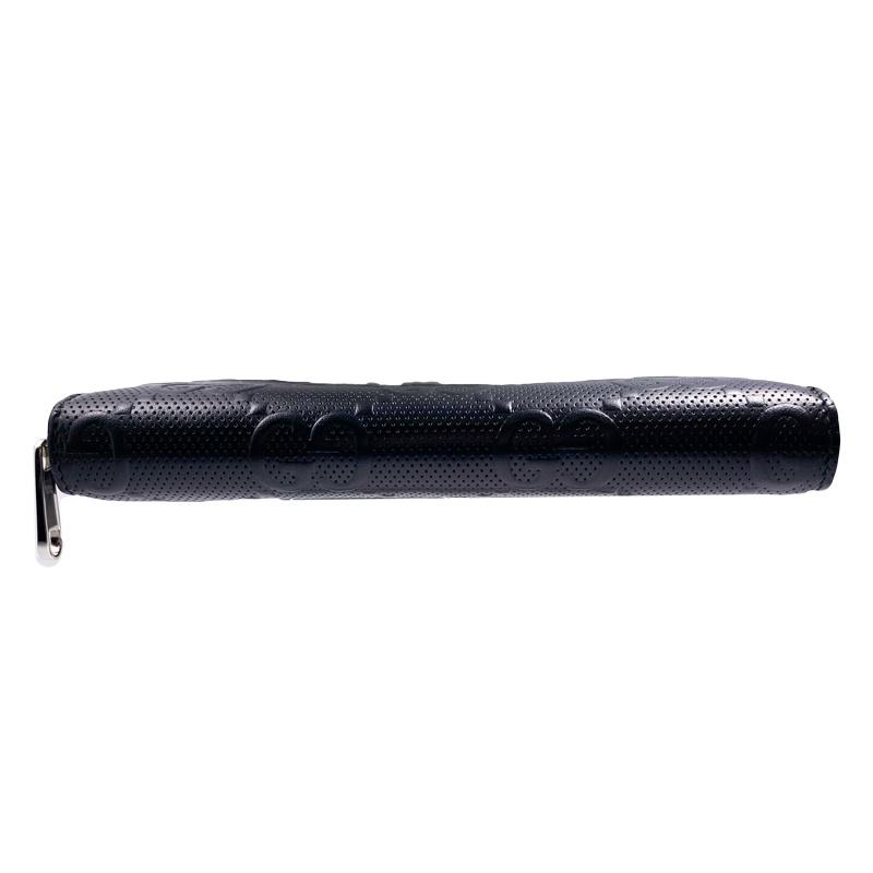 GUCCI（グッチ） 美品 中古A GUCCI GGエンボス 長財布 625558 ブラック