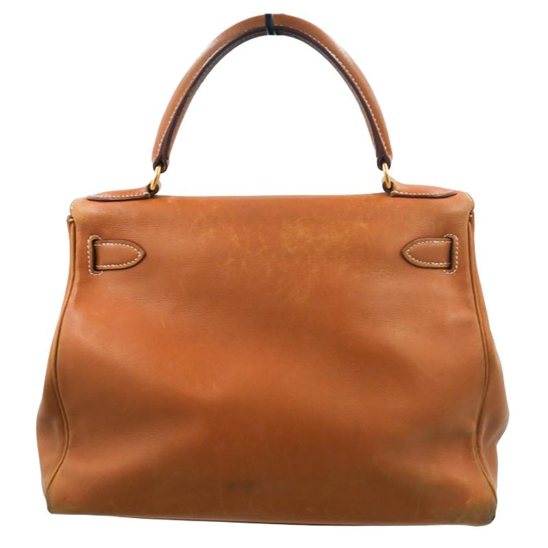 中古BC HERMES エルメス ケリー28 ハンドバッグ 内縫い ゴールド ゴールド金具 辻屋質店B3516の画像
