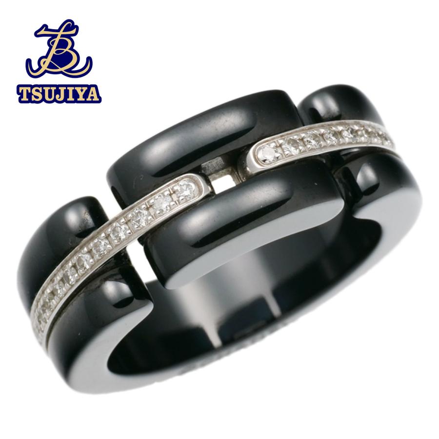 CHANEL シャネル ウルトラリング ブラックセラミック ダイヤ/Au750 #48  