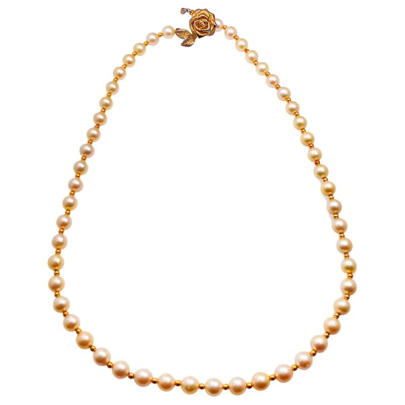 MIKIMOTO（ミキモト） パールネックレス シルバー ローズモチーフ 全長