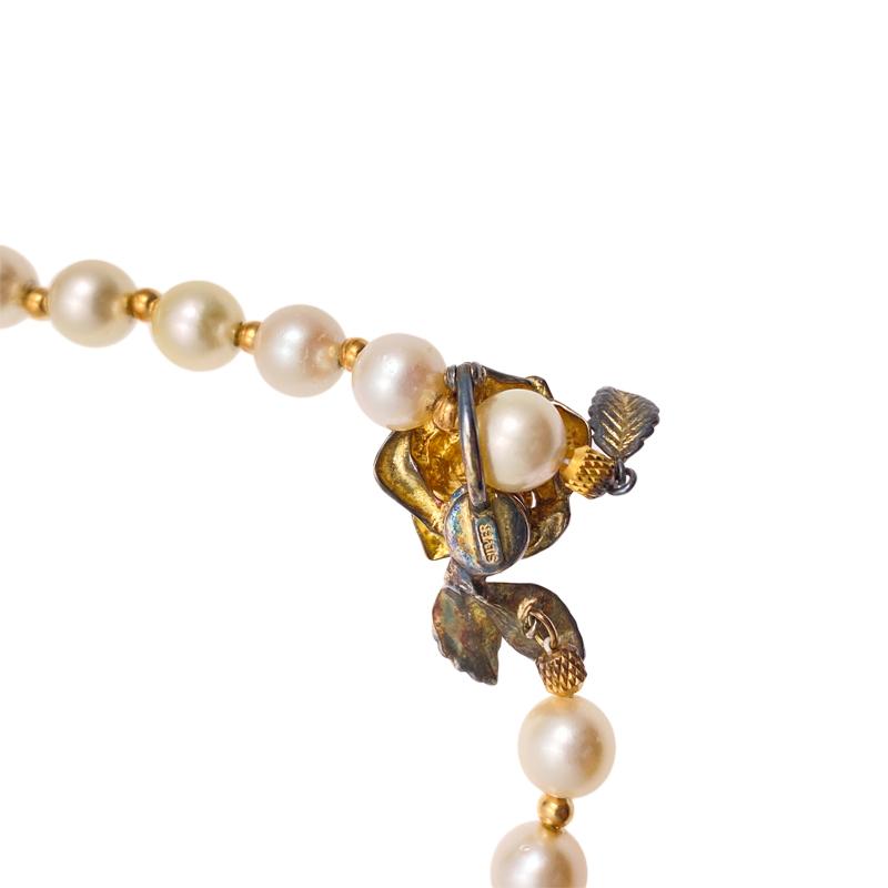 MIKIMOTO（ミキモト） パールネックレス シルバー ローズモチーフ 全長