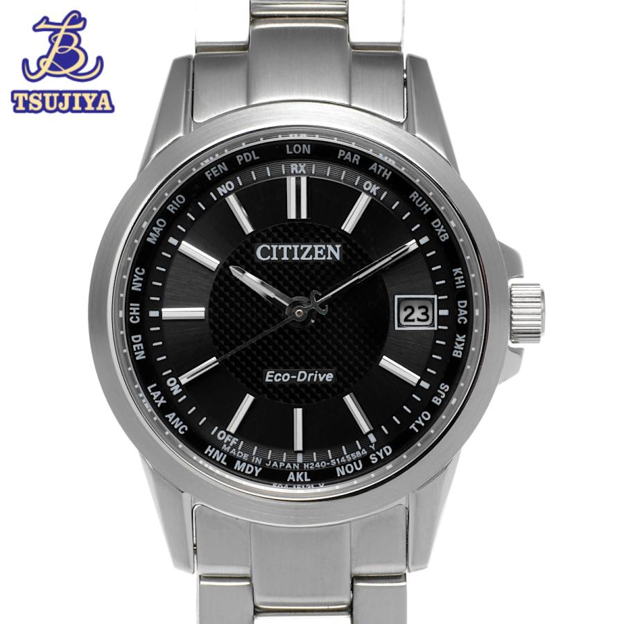 CITIZEN シチズン　エコドライブ　ブラック文字盤　ステンレス/ソーラー/電波時計　EC1130-55E　レディース　新品同様