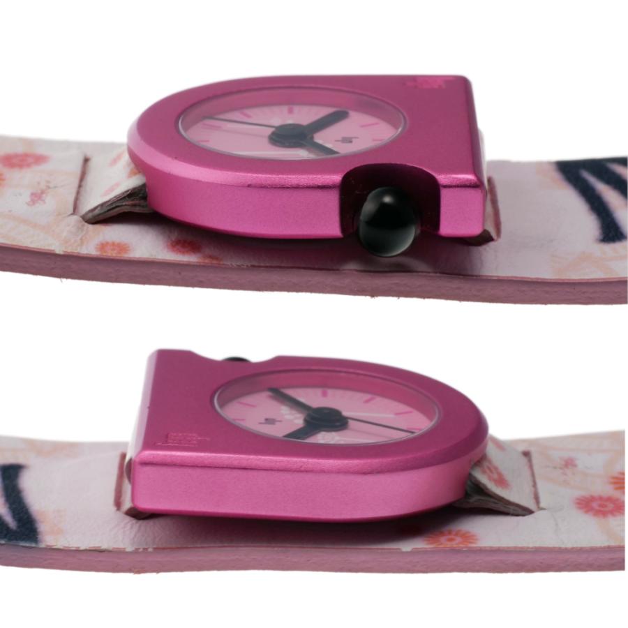 リップ LIP マッハ2000 ピンク文字盤 花柄 ステンレス/レザー/クォーツ