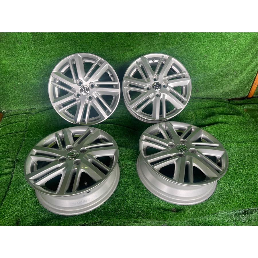 スズキ ソリオ 純正 15インチ 5j オフセット45 4穴 PCD100 4本 ソリオ 純正 15インチ アルミホイール 5J+45 4穴-100 4本セット 中古品