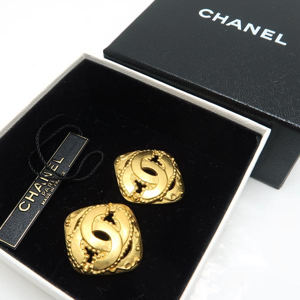 CHANEL イヤリング GP ひし形 ヴィンテージ 96A ココマーク 箱 CHANEL イヤリング GP ひし形 ヴィンテージ 96A ココマーク 箱