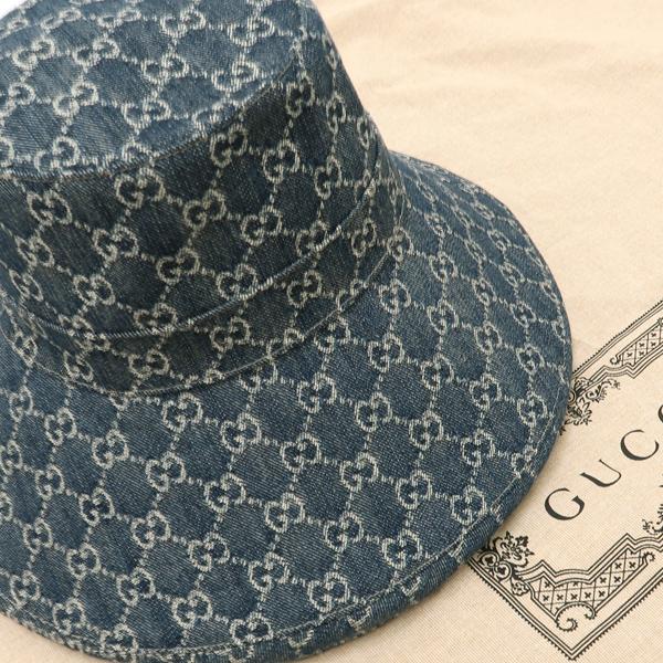 GUCCI グッチ 631958 エコ ウォッシュド デニム ワイド ブリム GUCCI グッチ 631958 エコ ウォッシュド デニム ワイド ブリム