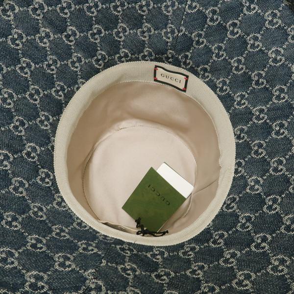 GUCCI グッチ 631958 エコ ウォッシュド デニム ワイド ブリム GUCCI グッチ 631958 エコ ウォッシュド デニム ワイド ブリム