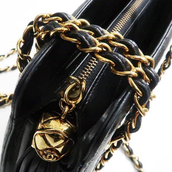 マトラッセ CHANEL チェーンバッグ 黒 フリンジ ショルダー マトラッセ CHANEL チェーンバッグ 黒 フリンジ ショルダー