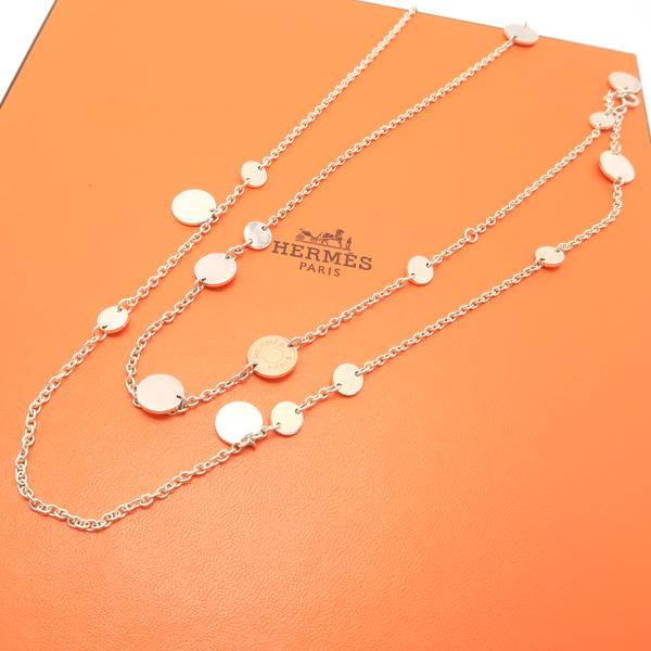 HERMES コンフェッティ セリエ ネックレス K18PG+SV シルバー HERMES コンフェッティ セリエ ネックレス K18PG+SV シルバー