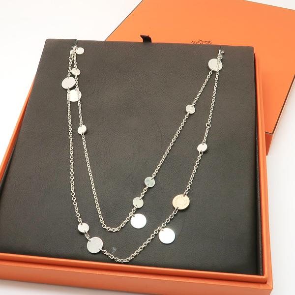 HERMES コンフェッティ セリエ ネックレス K18PG+SV シルバー HERMES コンフェッティ セリエ ネックレス K18PG+SV シルバー