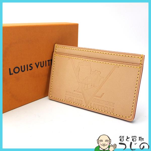 【中古 美品】ルイヴィトン 名刺入れ ヌメ革 パスケース　フランス製 LOUIS VUITTON（ルイ・ヴィトン） 送料無料 カードケース ノベルティ