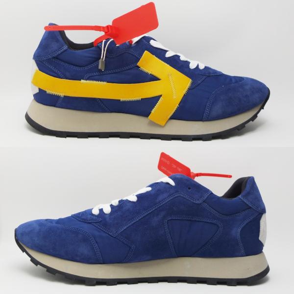 偉大な オフホワイト Off White スニーカー 神戸つじの 質屋 送料無料 アブロー ヴァージル Omia118s19d オフホワイト スウェード ブルー 45 スニーカー Running Arrow Off White シューズ シューズ Www Reinnec Cl