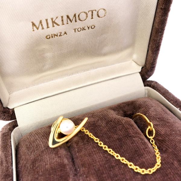【美品付属品付】MIKIMOTO ミキモト　パール ピン　K18 t MIKIMOTO ミキモト パール 真珠 ダイヤモンド ピンブローチ