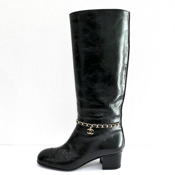 CHANEL ロングブーツ HIGH BOOTS G35006 #35.5 22.5cm ココマーク