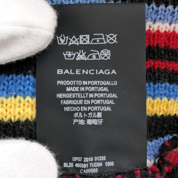 BALENCIAGA セーター Lサイズ マルチストライプ ニット メンズ BALENCIAGA セーター Lサイズ マルチストライプ ニット メンズ