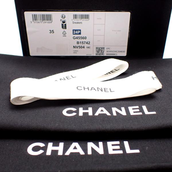 CHANEL スニーカー サイズ35 22cm相当 ホワイト 24P ココ G45560 CHANEL スニーカー サイズ35 22cm相当 ホワイト 24P ココ G45560