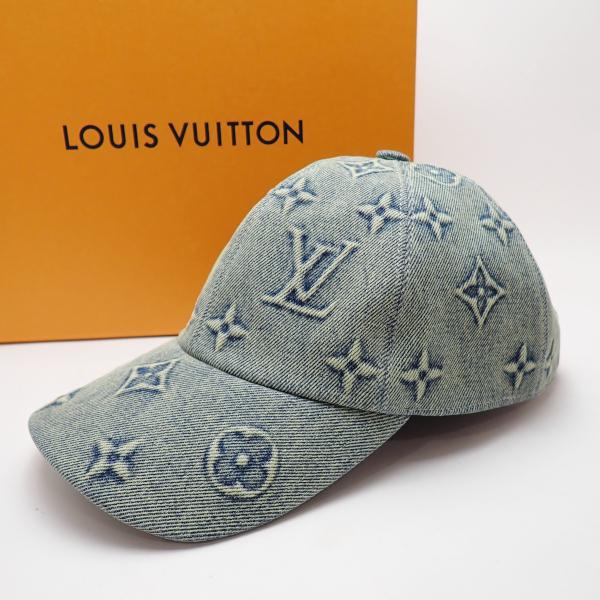 LOUIS VUITTON 美品 キャップ モノグラム ウォッシュドデニム M
