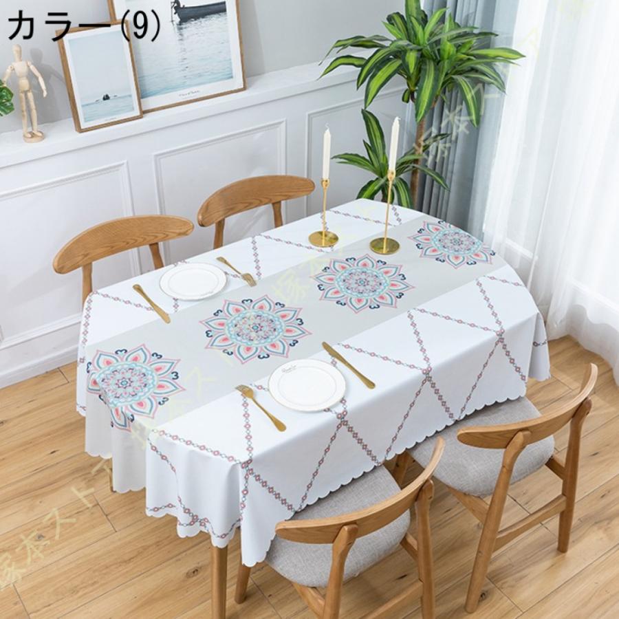 テーブルクロス　テーブルナプキン　9点セット　ヨーロッパお土産　水色　楕円形 テーブルクロス テーブルナプキン 9点セット ヨーロッパお土産