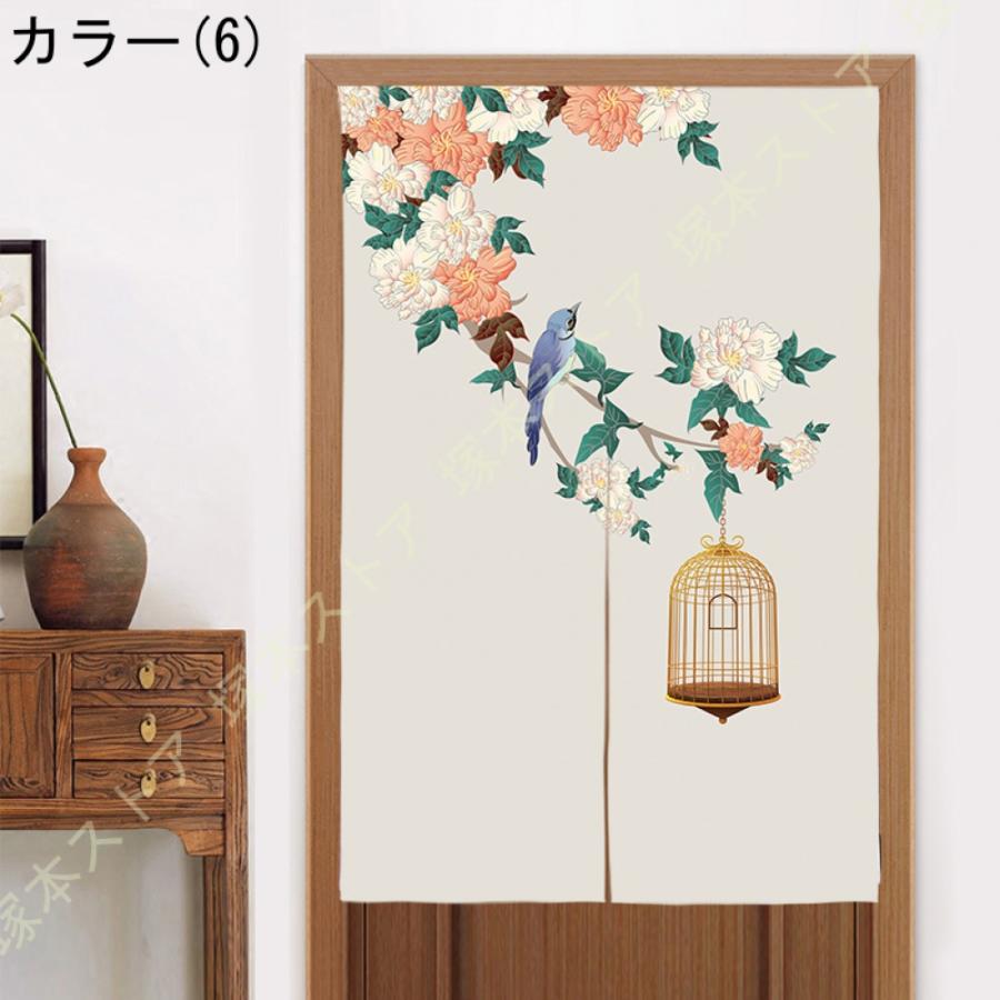 中華風 のれん 暖簾 花柄 鯉 蓮の葉 玉 柄 リビングルーム 台所用 トイレ 店舗用 目隠し 断熱 短い丈 厚手 ポリエステル 間仕切り 水墨画 間仕切りカーテン 花 |  | 18