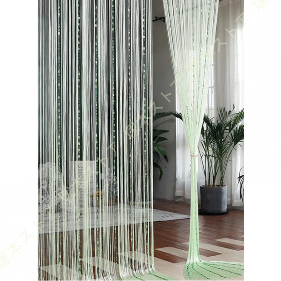 ひものれん 紐のれん ストリングカーテン ビーズ カーテン 水晶