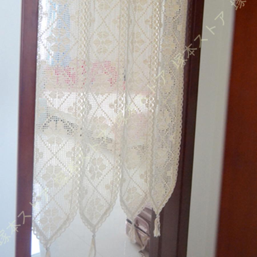 のれん 4つ割れ 通気性 風通し アンティーク風レースのれん おしゃれ 暖簾 花柄 モダン 家の装飾 ドアカーテン 玄関カーテン きれい パーテーション カーテン_6