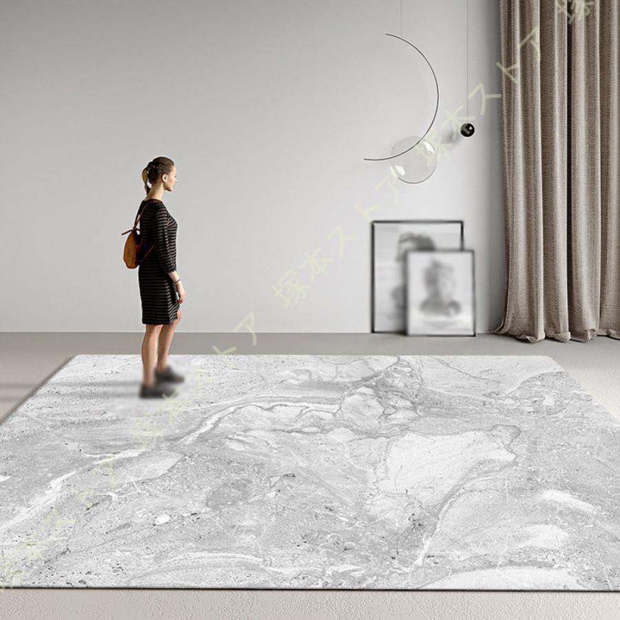 室内 カーペット ラグ 大理石 おしゃれ 厚手 滑り止め付 防音