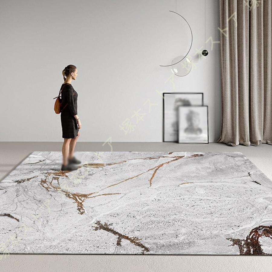 室内 カーペット ラグ 大理石 おしゃれ 厚手 滑り止め付 防音