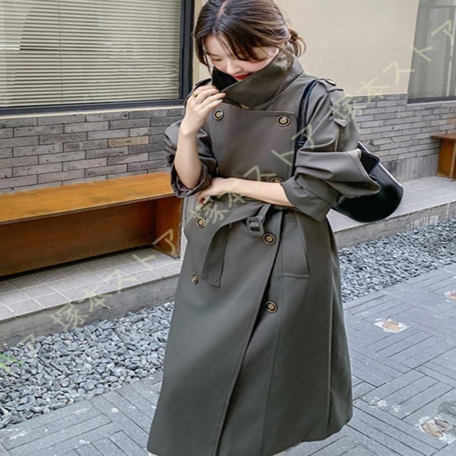 レディース ファッション ベルト付き ゆったり ポリエステル ウィンド