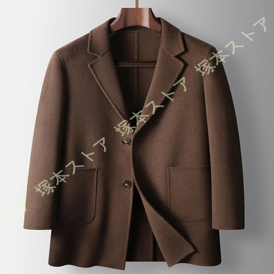 チェスターコート ステンカラーコート ロング丈 メンズ 秋冬 あったかい 紳士服 膝下 ポケット ゆったり 大きいサイズ ラシャ メルトンコート ジャケット 無地_19