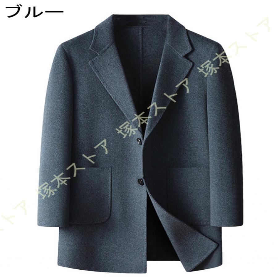 チェスターコート ステンカラーコート ロング丈 メンズ 秋冬 あったかい 紳士服 膝下 ポケット ゆったり 大きいサイズ ラシャ メルトンコート ジャケット 無地_8