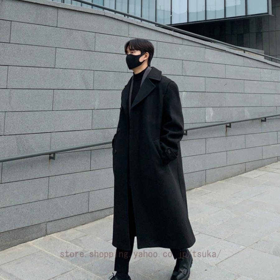 黒のチェスターコート 長袖 チェスターコート メンズ 長袖 ロング丈 ビジネスコート ロングコート