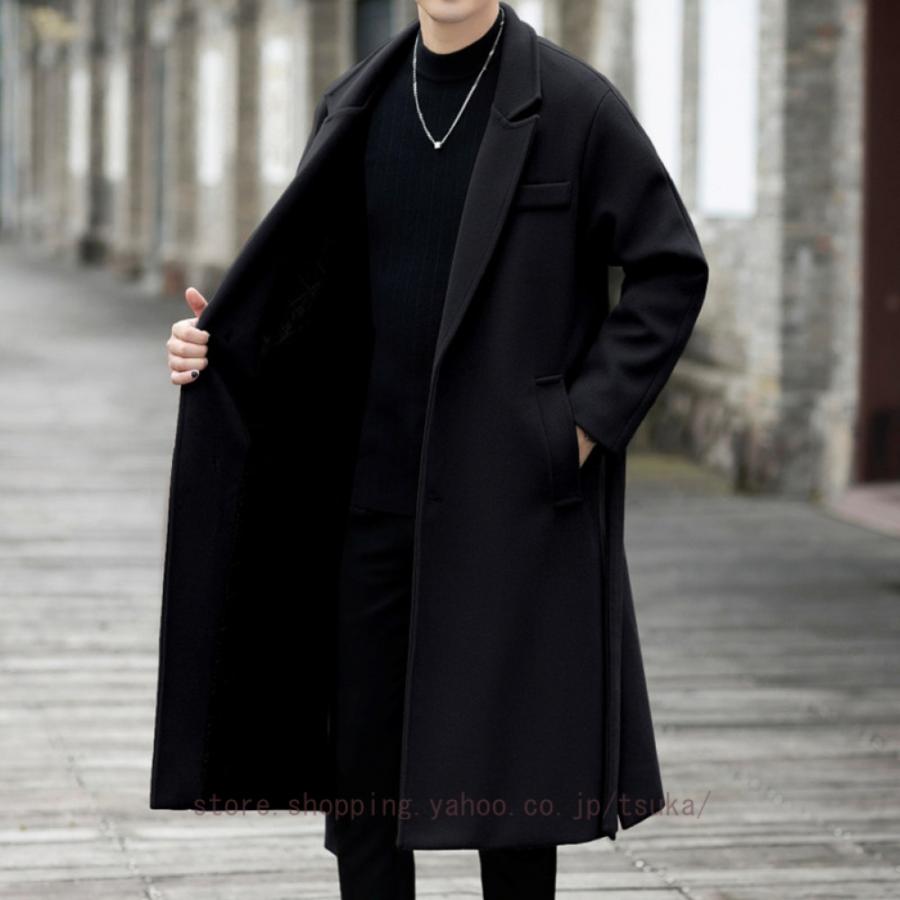 コート メンズ ロング ジャケット チェスターコート 大きいサイズ ウール 無地 秋冬 ビジネス 暖かい 紳士服 冬コート 厚手 防寒着 ロングコート アウター_20