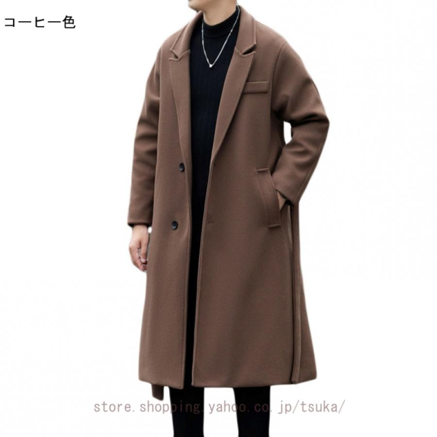 コート メンズ ロング ジャケット チェスターコート 大きいサイズ ウール 無地 秋冬 ビジネス 暖かい 紳士服 冬コート 厚手 防寒着 ロングコート アウター_7