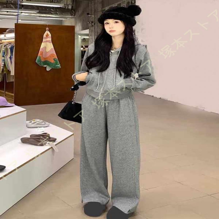 パーカー パンツ セット セットアップ パンツセット レディース トレーナー ジップパーカー