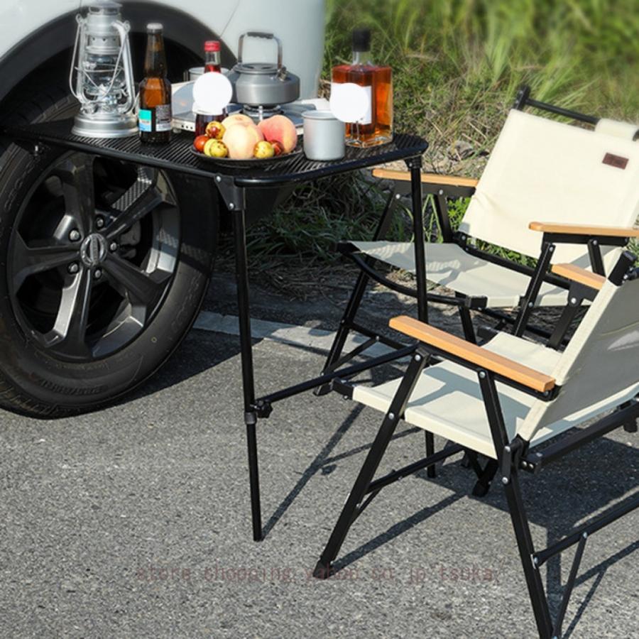 テーブル 折りたたみ ポータブルカータイヤピクニックさ調節可能 耐