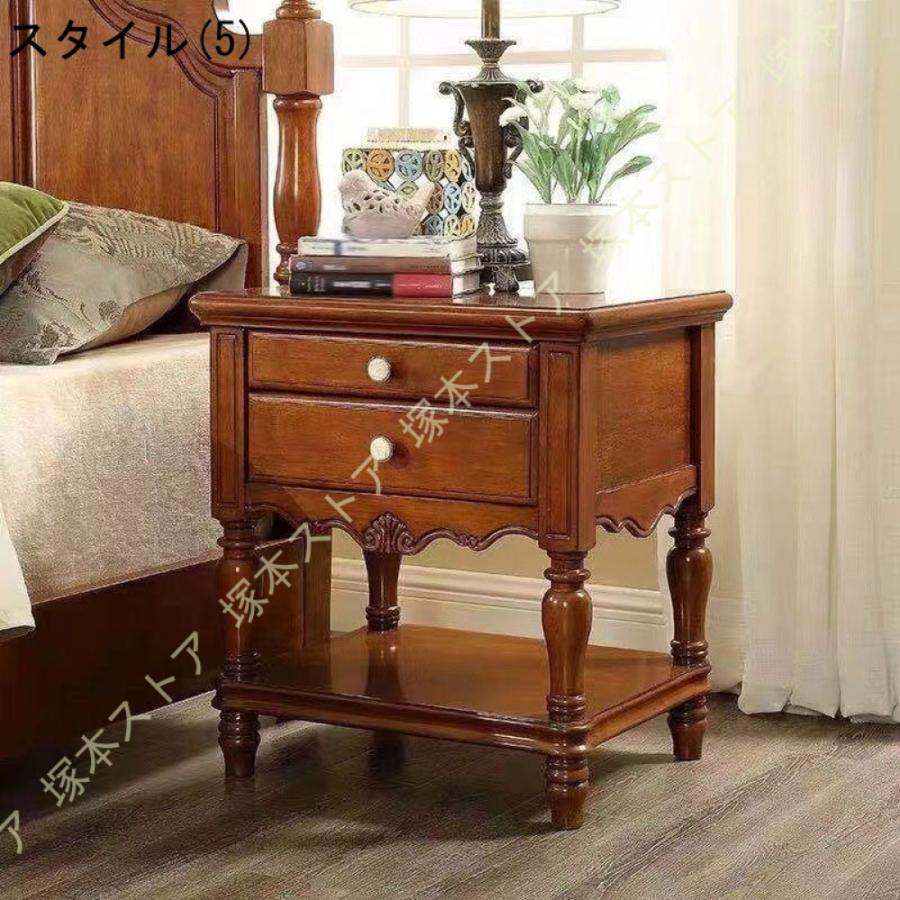サイドテーブル 木製 レトロ おしゃれ 花瓶台 玄関 電話台 引き出し