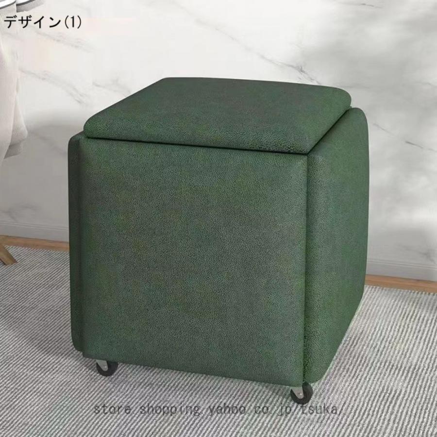 コンビネーションスツール　来客用、5in1 5脚の椅子を1つに収納 用途によって使い分けできるコンビネーション