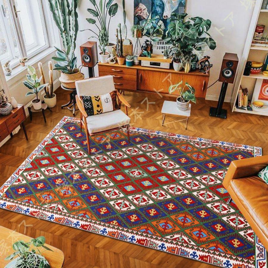 キリム柄 ペルシャ風 ラグカーペット 洗える ラグ 北欧風 おしゃれ
