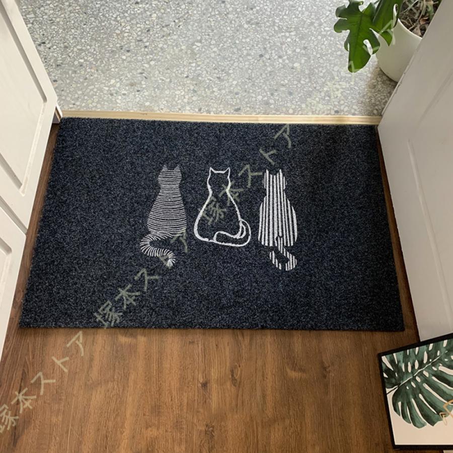 ドアマット 玄関 業務用 エレベーター 汚れ落とし 階段マット 学校 ホテル 滑り止め 泥除け ねこ柄 無地 薄型 オフィス用 会社 屋内屋外兼用 吸塵性 吸水性 |  | 02