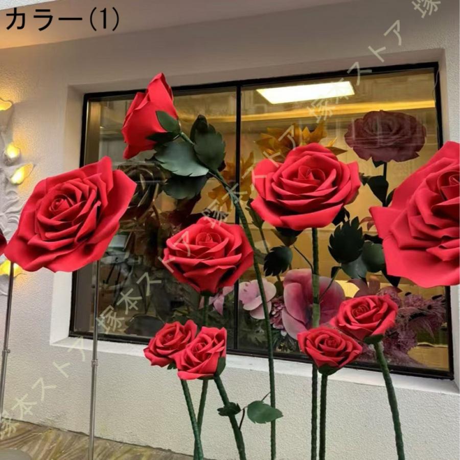 造花 大型 バラ 背景花 手作り シルクフラワー フェイクフラワー 結婚式 装飾 ジャンボ イベント サロン カフェ 店舗ディスプレイ アートフラワー_1